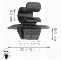 162814 Копче щека капак двигател за Citroen Opel Peugeot Renault