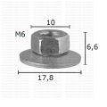 GC60634 Гайка кори под двигателя броня Citroen Fiat Lancia Mazda